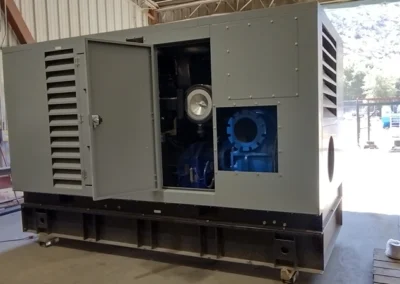 Skid-mounted frame allowing for rapid transport and setup in abrasive environments.