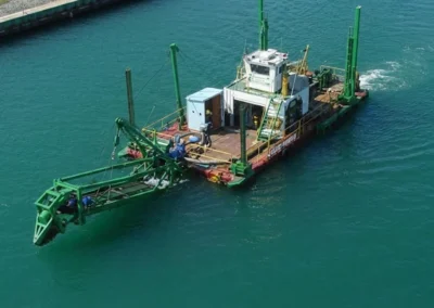 Cutter suction dredger specialized vessel excavating and removing sediment from underwater areas