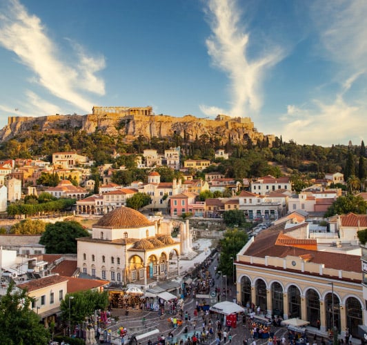 Athens - Ancient and modern blend in a bustling cityscape
