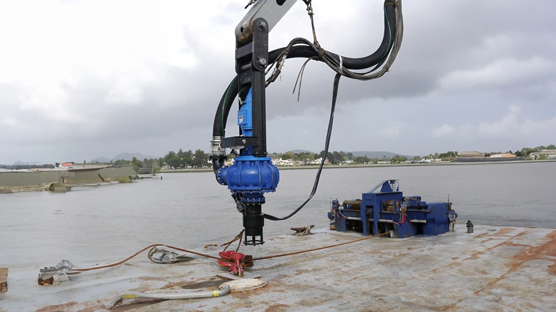 EDDY Pump JPE 4000 4-inch electric cable-deployed pump in operation for dredging