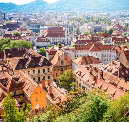 Graz, a vibrant city with a mix of historic charm and modern energy in Austria