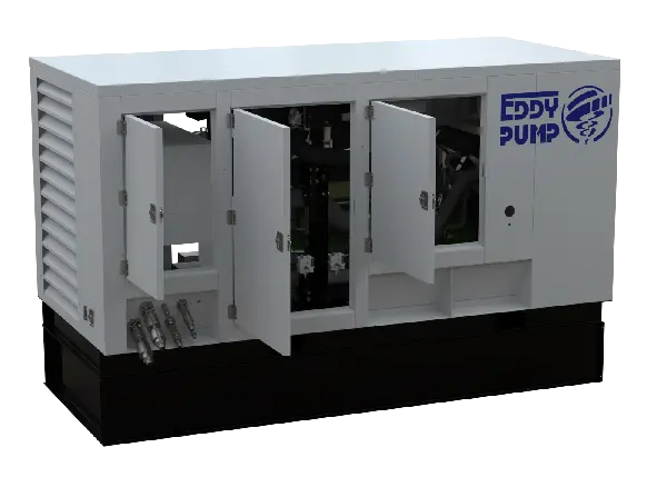 EDDY Pump industrial generator with open access panels 