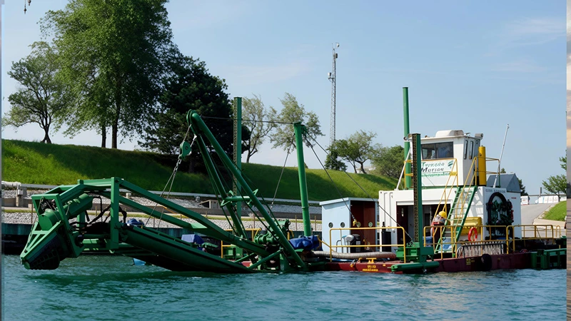 Mechanical dredge clearing sediment from rivers and seabeds