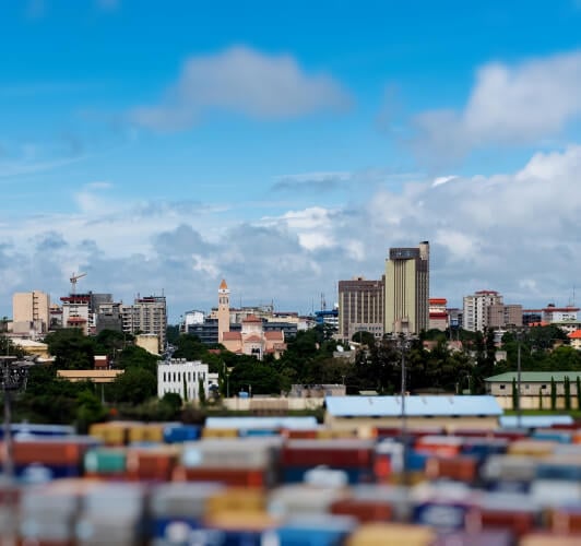 Skyline view of Boke city in Guinea
