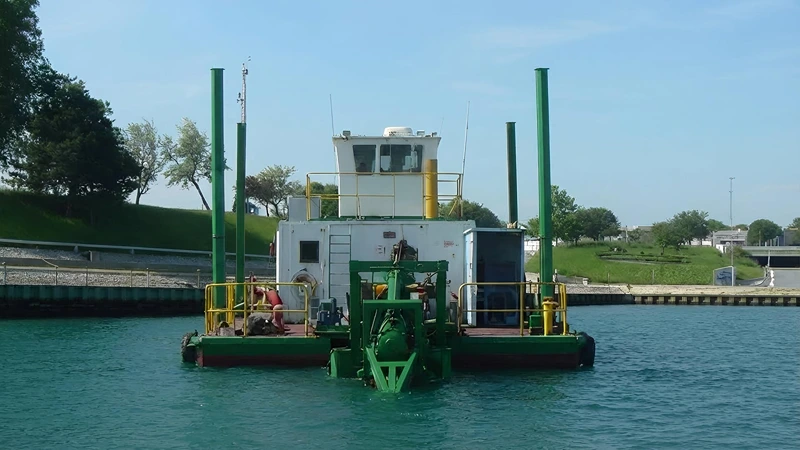 Custom-engineered environmental dredge using T2 technology removing contaminated sediments