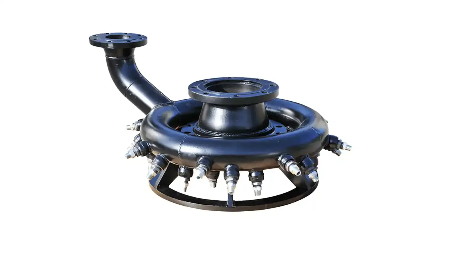 Sediment removal using jetting ring system minimizing liner damage