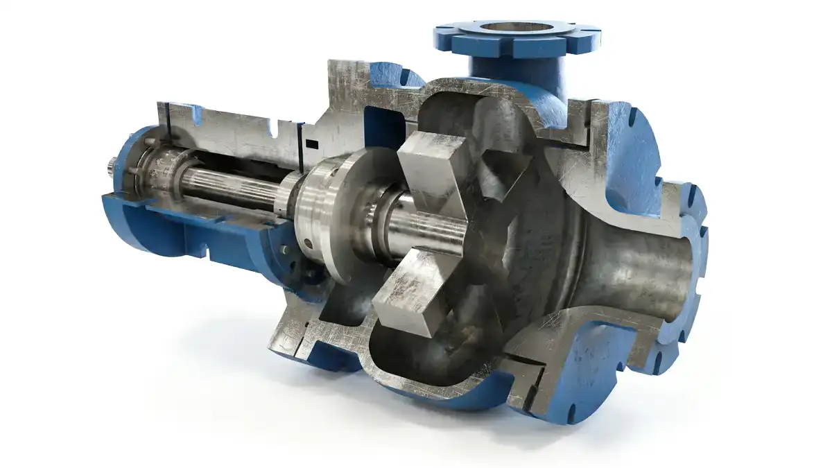 Recessed Rotor Detail View Showing Internal Pump Impeller Design