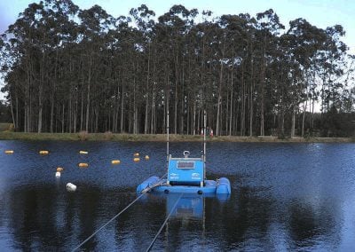 lagoon dredge equipment operating within wastewater